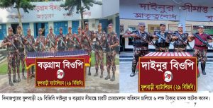 বড়গ্রাম ও দাইনুর সীমান্তে বিজিবি চোরাচালান অভিযান চালিয়ে ৬ লক্ষ টাকার মাদক আটক