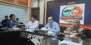 নেত্রকোণা জেলা প্রশাসকগোল্ডকাপ ফুটবল টুর্নামেন্টের লোগো উন্মোচন