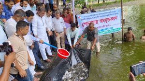 হাতীবান্ধায় ১৮টি জলাশয়ে ২৫০ কেজি পোনা মাছ অবমুক্ত